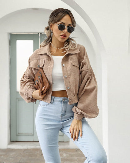Women's Cropped Jacket Lightweight Casual