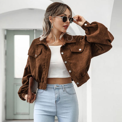 Women's Cropped Jacket Lightweight Casual