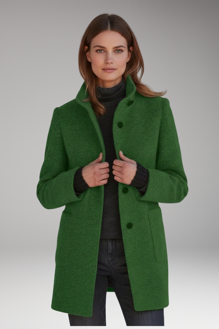 Women's High Collar Button Coat