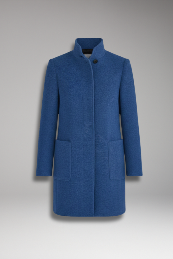 Women's High Collar Button Coat - VibreMode