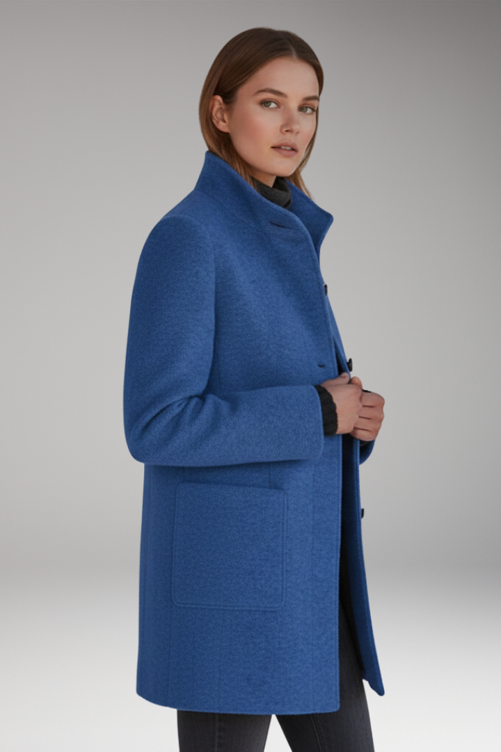 Women's High Collar Button Coat