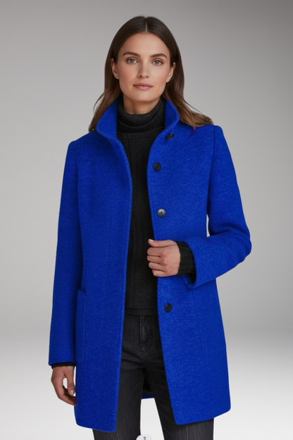 Women's High Collar Button Coat