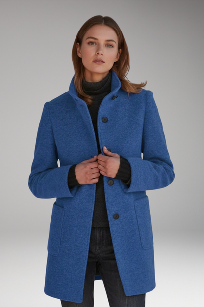 Women's High Collar Button Coat
