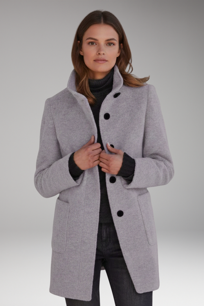 Women's High Collar Button Coat