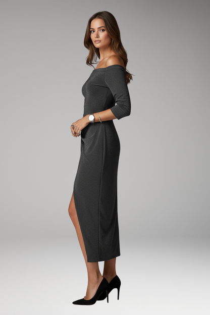 Women's Off Shoulder Long Sleeve Evening Dress