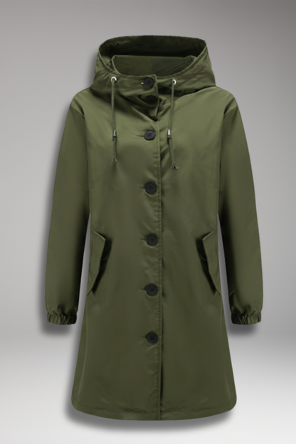 Women's Hooded Jacket Button Closure - VibreMode