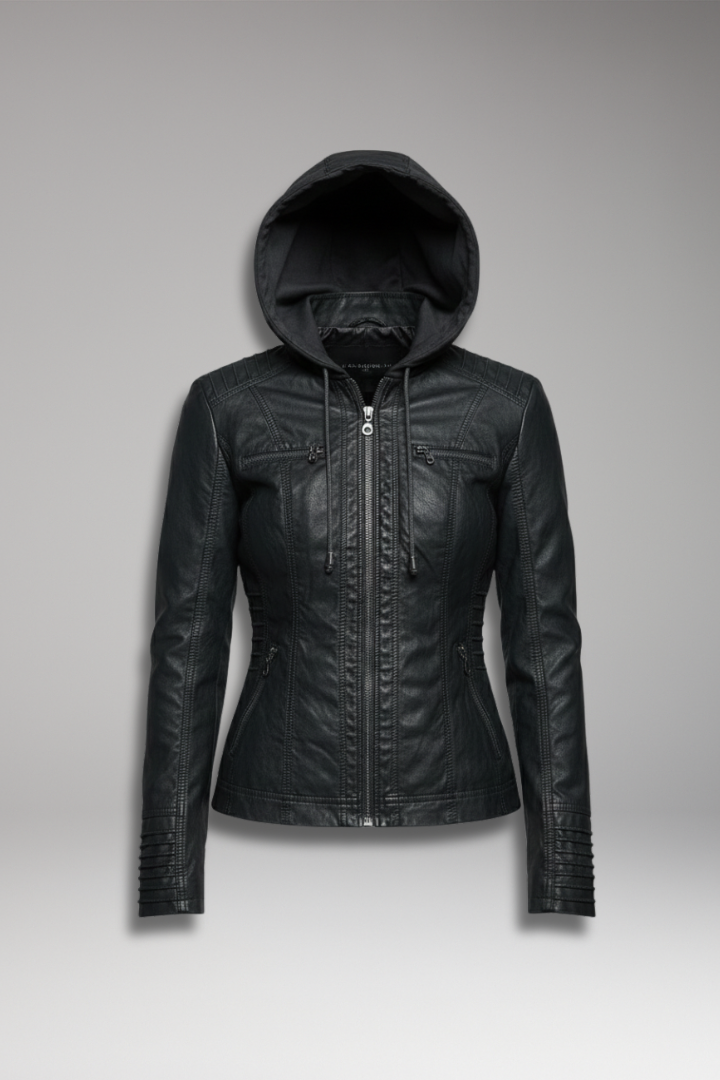 Women's Hooded Jacket Front Zip Closure - VibreMode