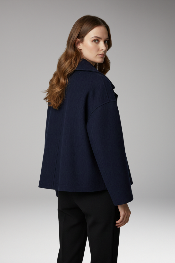 Women's Lapel Jacket Button Front Closure