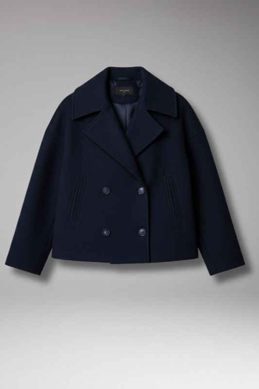 Women's Lapel Jacket Button Front Closure - VibreMode