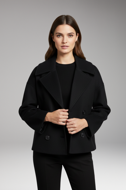 Women's Lapel Jacket Button Front Closure