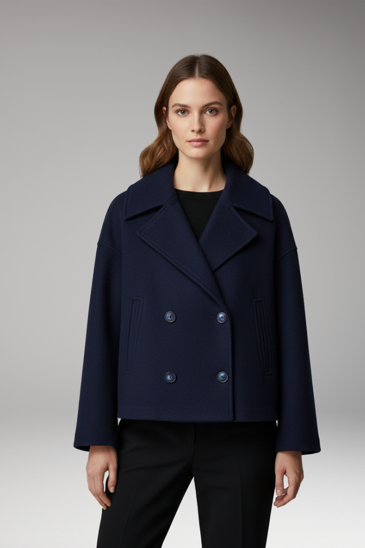 Women's Lapel Jacket Button Front Closure