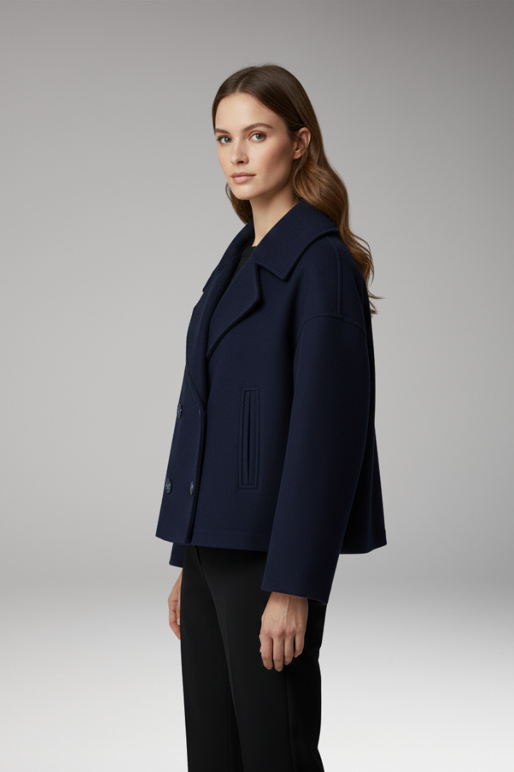 Women's Lapel Jacket Button Front Closure