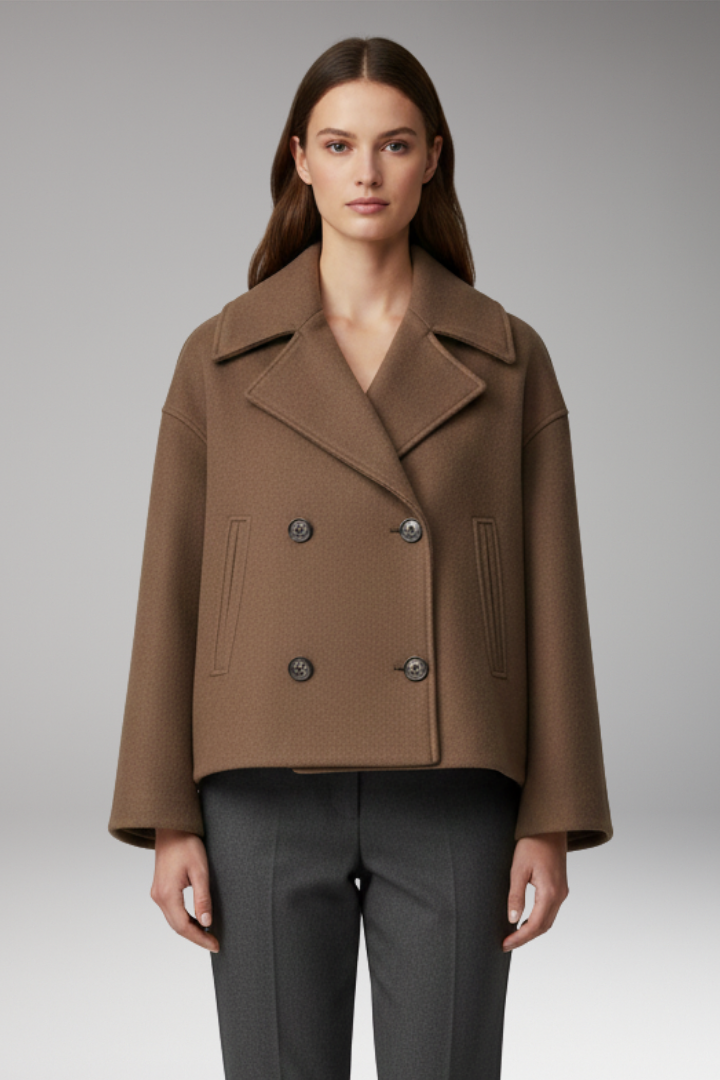 Women's Lapel Jacket Button Front Closure