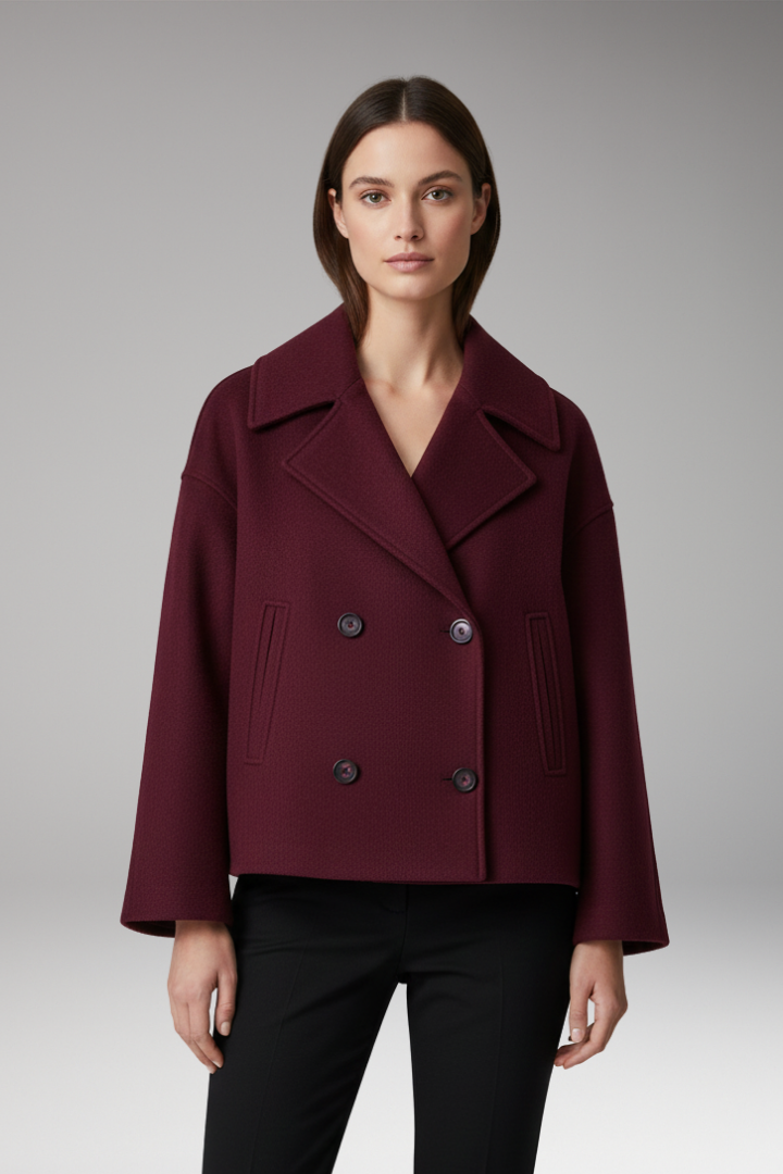 Women's Lapel Jacket Button Front Closure
