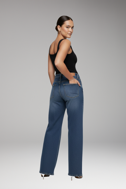 Women's Mid Rise Wide Leg Jeans