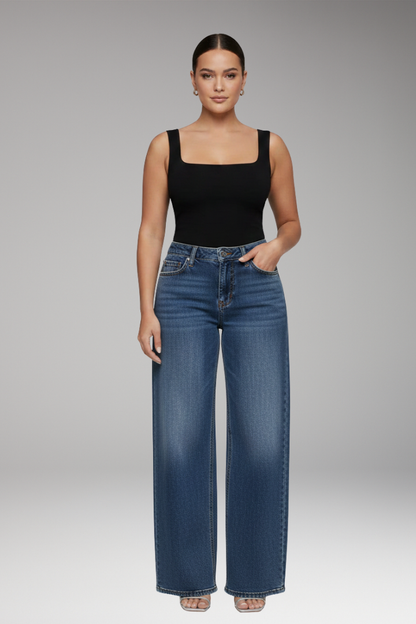 Women's Mid Rise Wide Leg Jeans