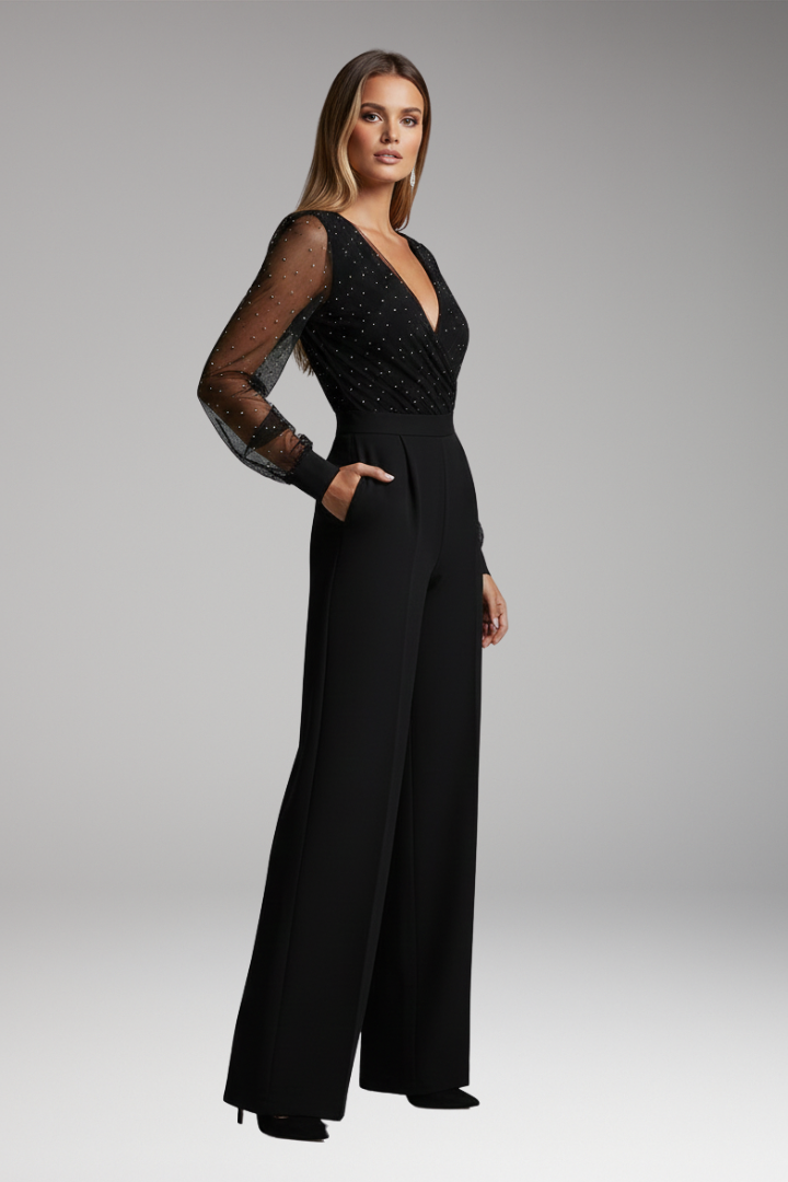 Women's Round Neck Straight Leg Jumpsuit