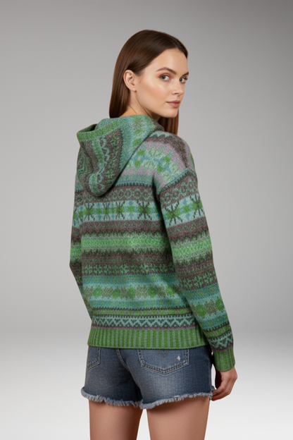 Women's Knit Hoodie Pullover Ribbed Cuffs