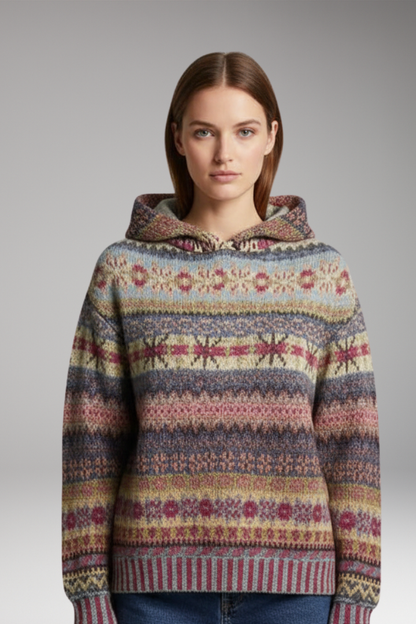 Women's Knit Hoodie Pullover Ribbed Cuffs