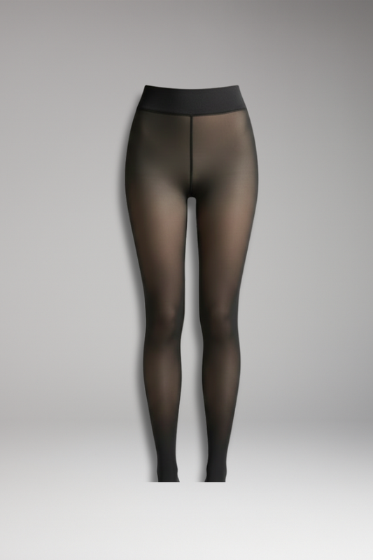 Women's Leggings Knitted Outer Layered Black - VibreMode