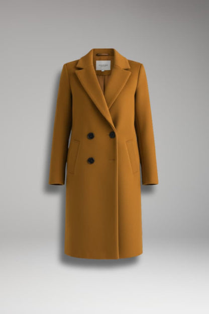 Women's Long Button Coat With Pockets - VibreMode