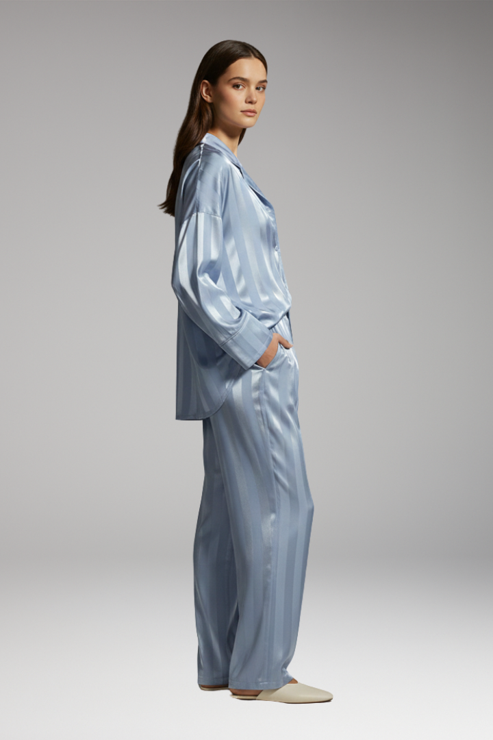 Women's Pajama Set Button Elastic Waistband