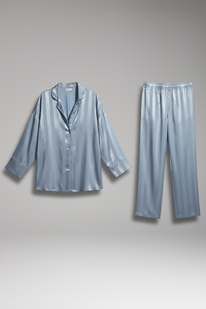 Women's Pajama Set Button Elastic Waistband - VibreMode