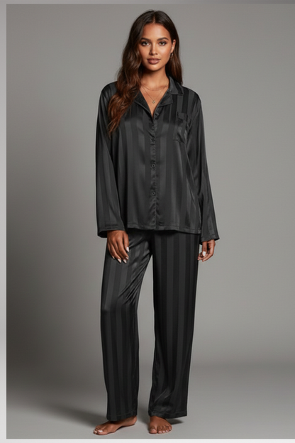 Women's Pajama Set Button Elastic Waistband