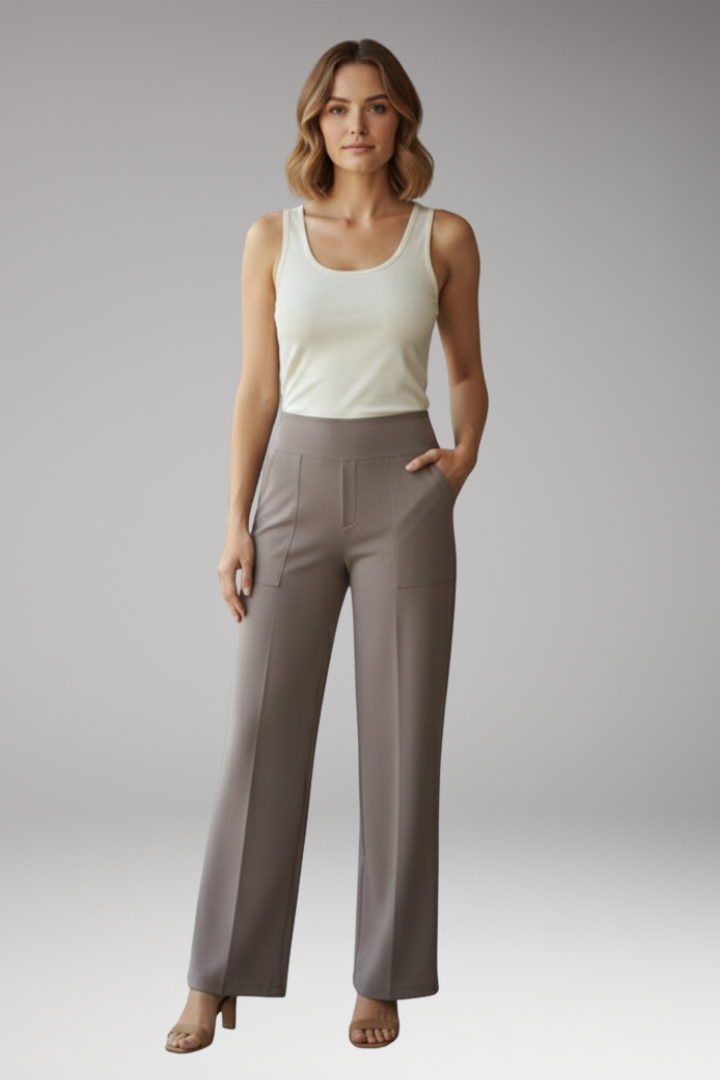 Women's High Waist Pants with Side Pockets