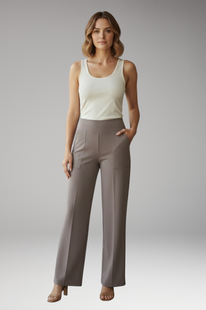 Women's High Waist Pants with Side Pockets