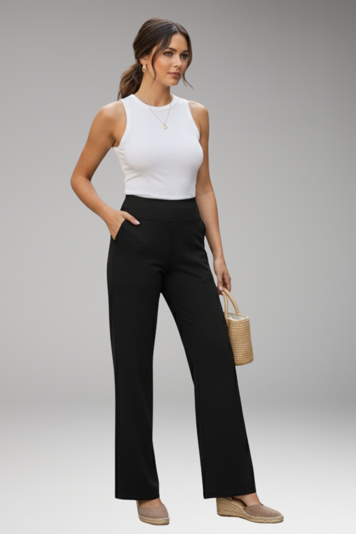 Women's High Waist Pants with Side Pockets