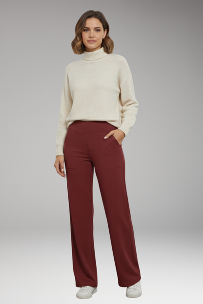 Women's High Waist Pants with Side Pockets