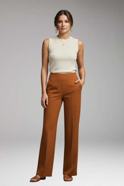 Women's High Waist Pants with Side Pockets