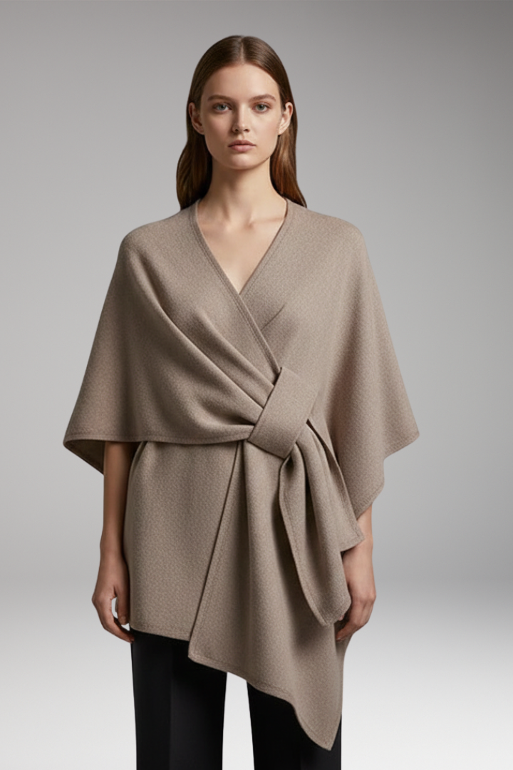 Women's Double-Sided Poncho Shawl Wide Drape