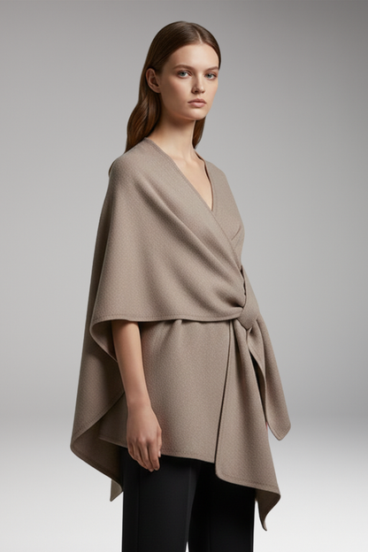 Women's Double-Sided Poncho Shawl Wide Drape