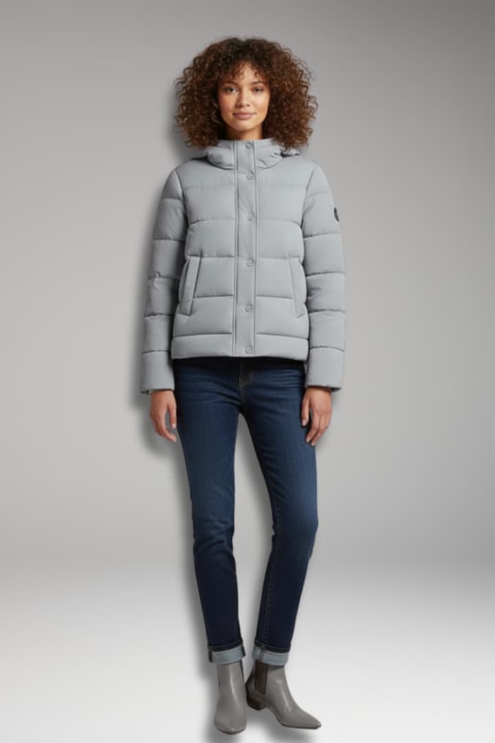 Women's Puffer Jacket High Collar Zipper Waterproof