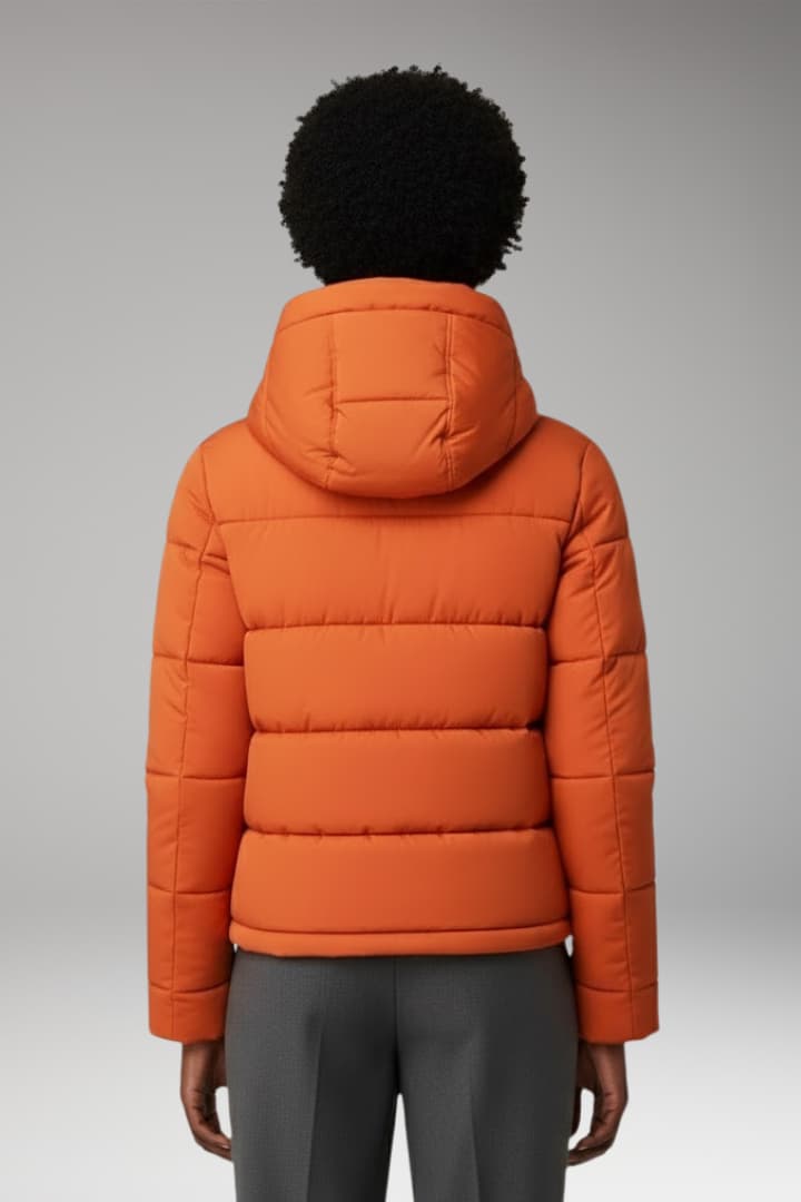 Women's Padded Puffer Jacket Front Zipper