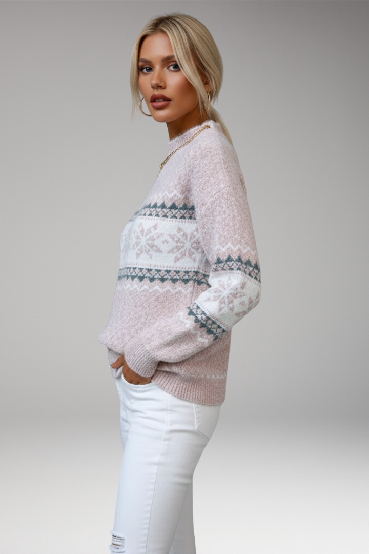 Women's Mock Neck Pullover Sweater Ribbed