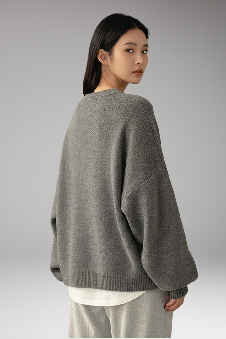 Women's Round Neck Pullover Split Hem