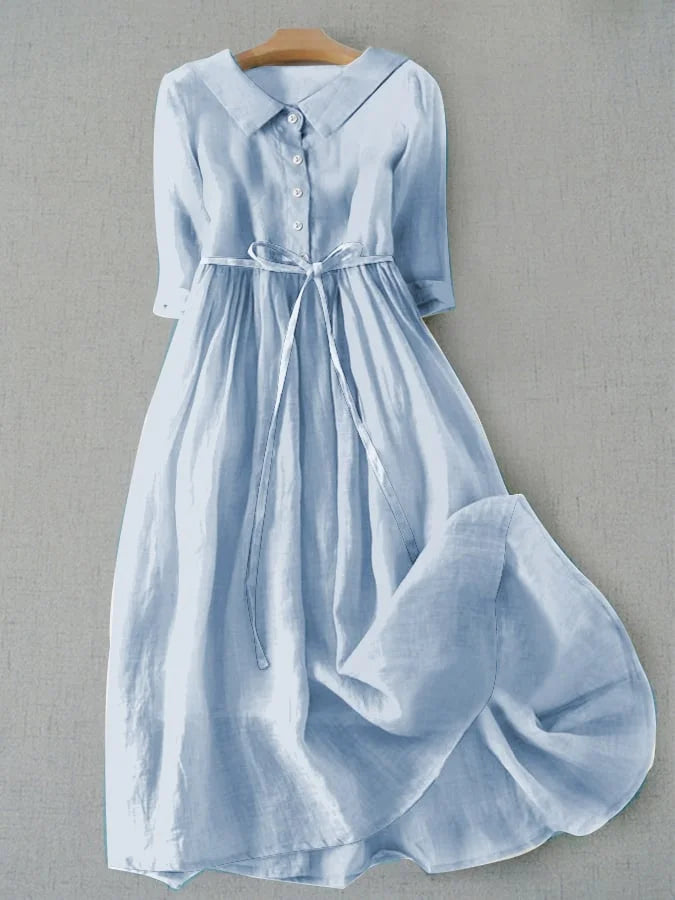 Women's Midi Dress Flowy Draped Evening - VibreMode