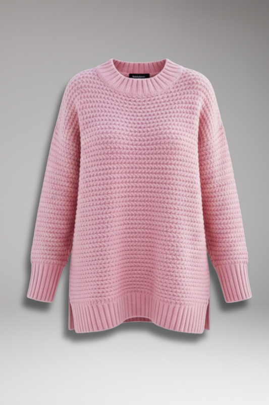 Women's High Neck Sweater Ribbed Cuffs - VibreMode