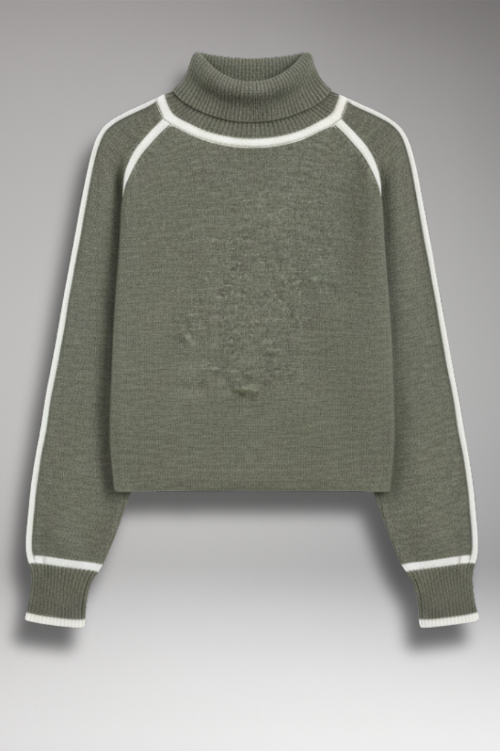 Women's High Neck Sweater with Trim - VibreMode