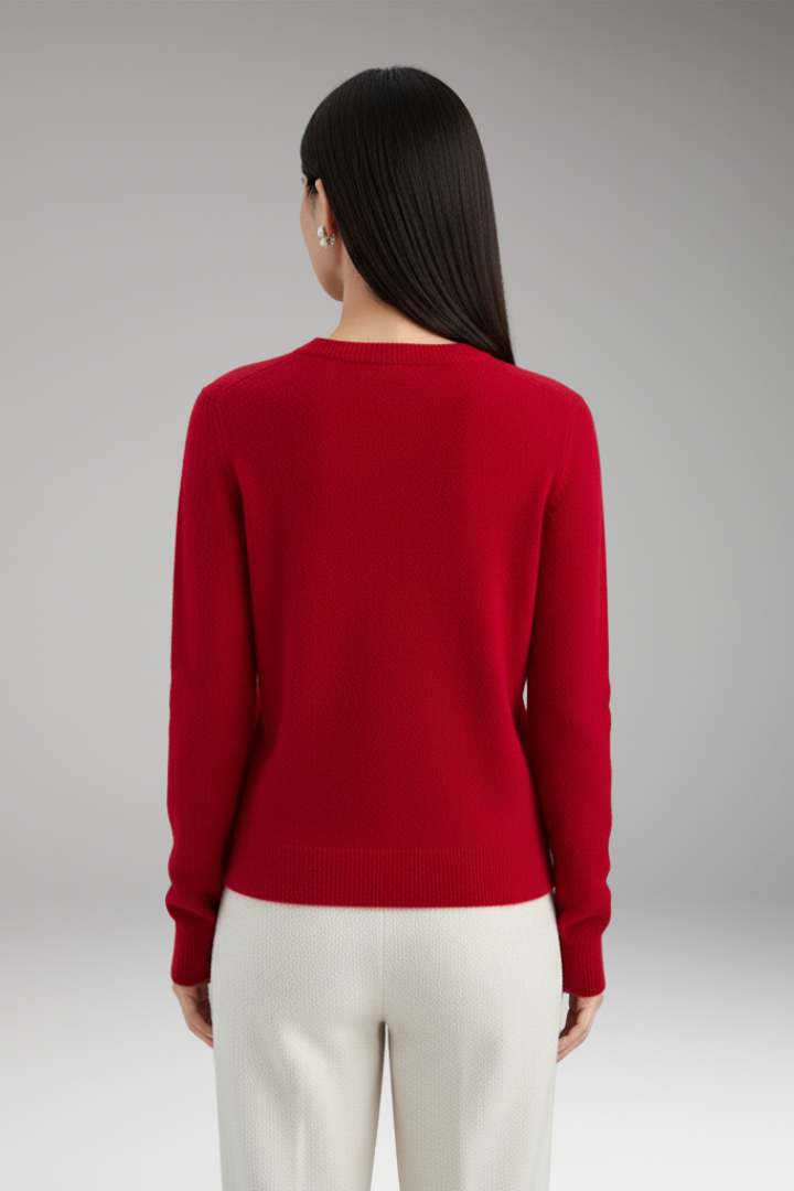 Women's Round Neck Sweater Plain Crew Neck