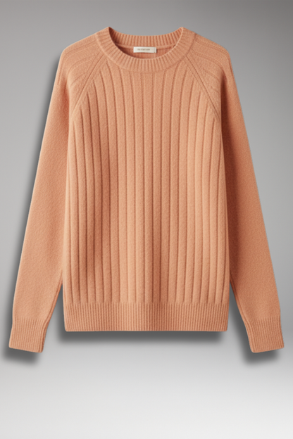 Women's Round Neck Ribbed Sweater - VibreMode
