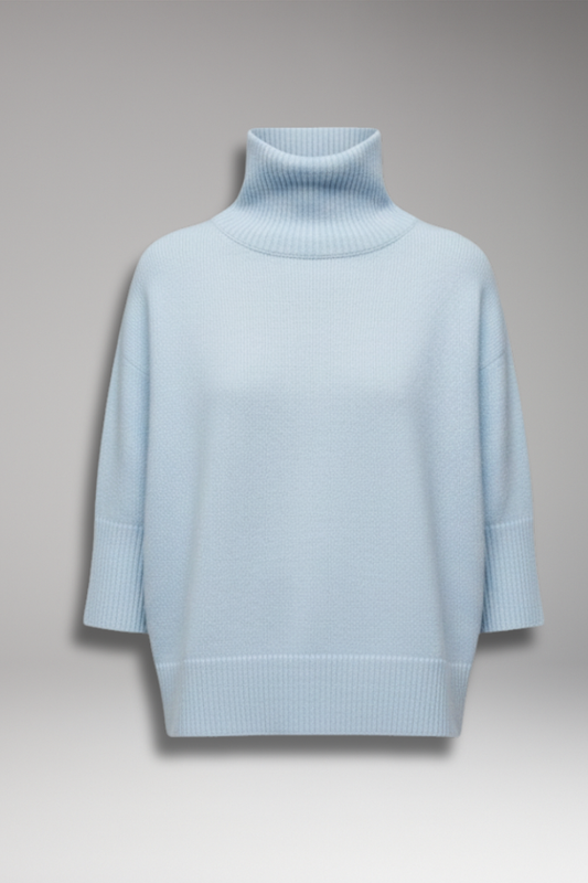 Women's Turtleneck Sweater Ribbed Edge - VibreMode
