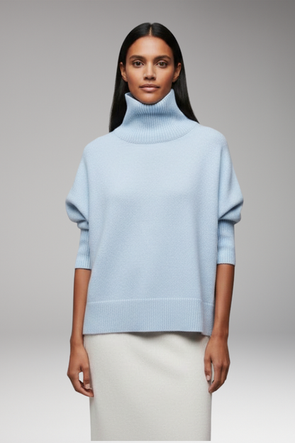Women's Turtleneck Sweater Ribbed Edge