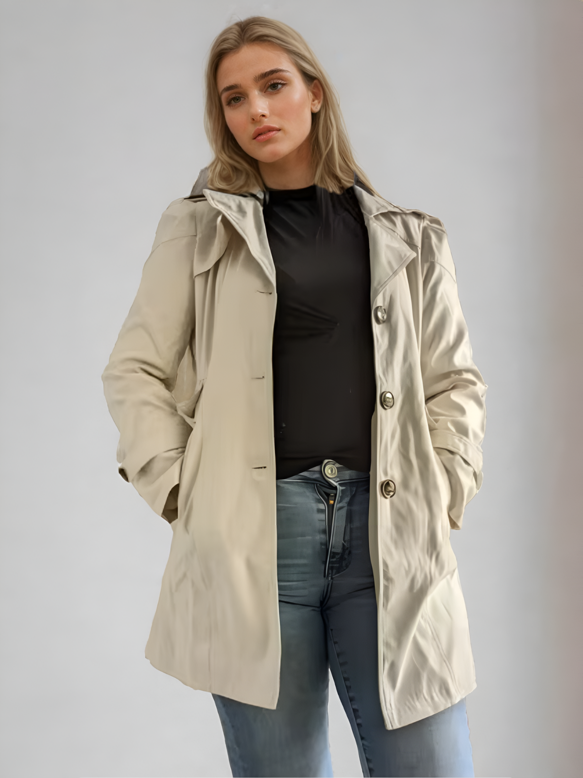 Women's Trench Coat Waterproof Classic Tan
