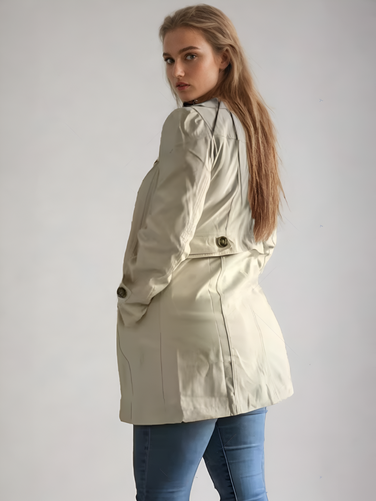 Women's Trench Coat Waterproof Classic Tan