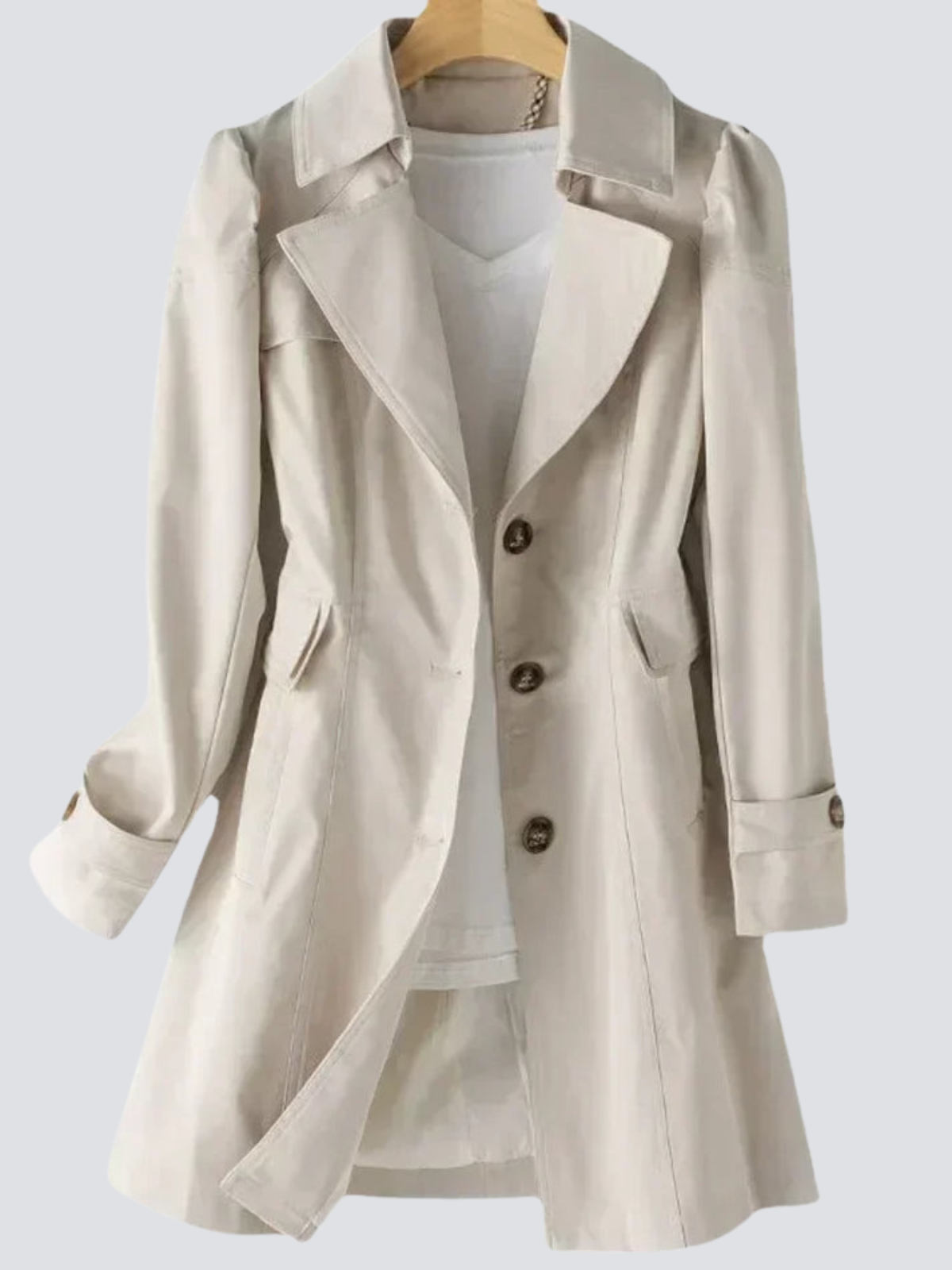Women's Trench Coat Waterproof Classic Tan
