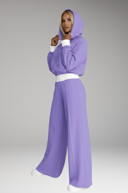 Women's Tracksuit Set Hoodie Wide Leg Pants